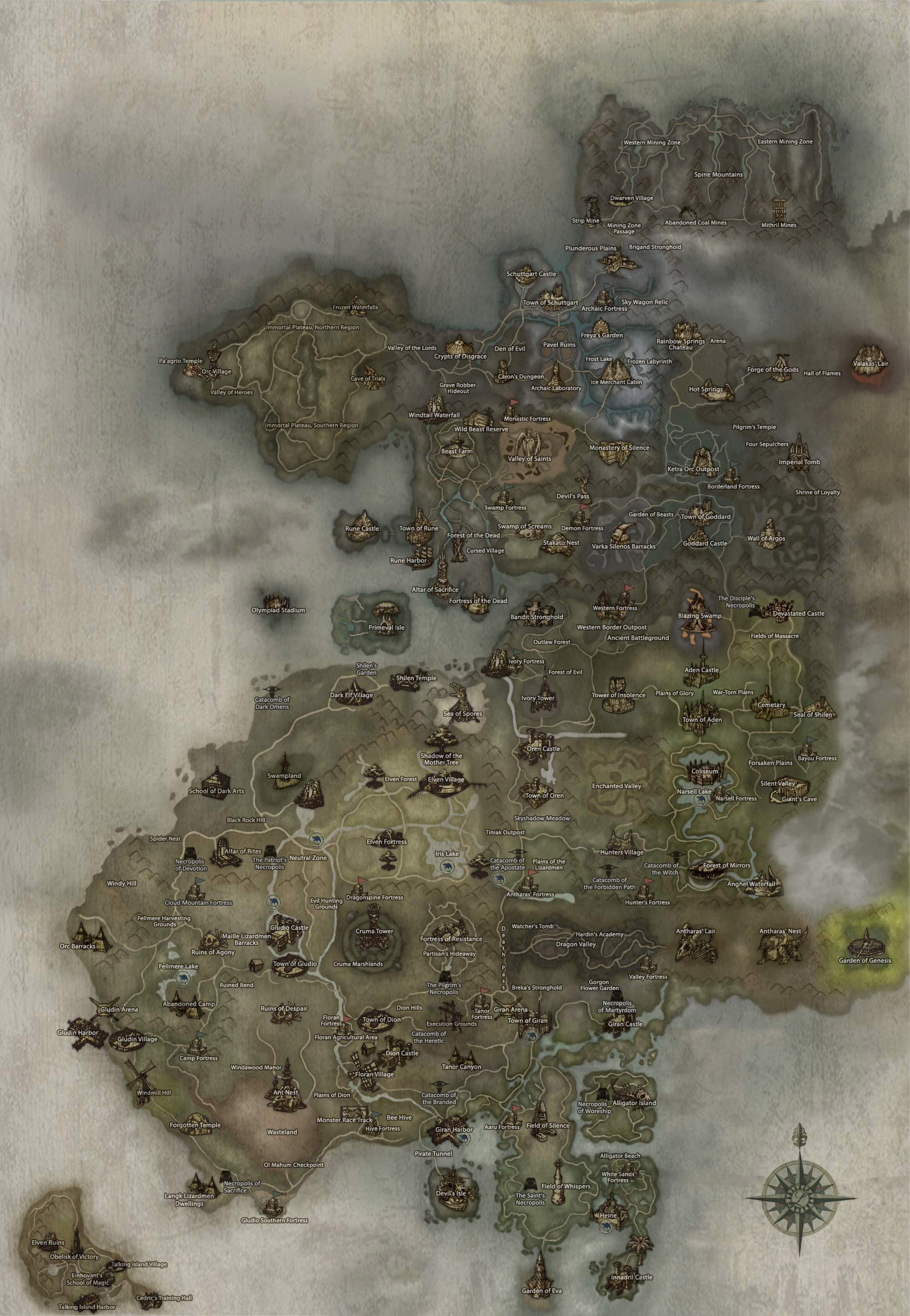 Lineage 2 Raid Boss 40 49 Lvl Locations Lineage 2 Raid Map And L2 